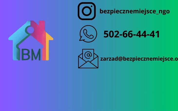 Grafika z danymi kontaktowymi organizacji.