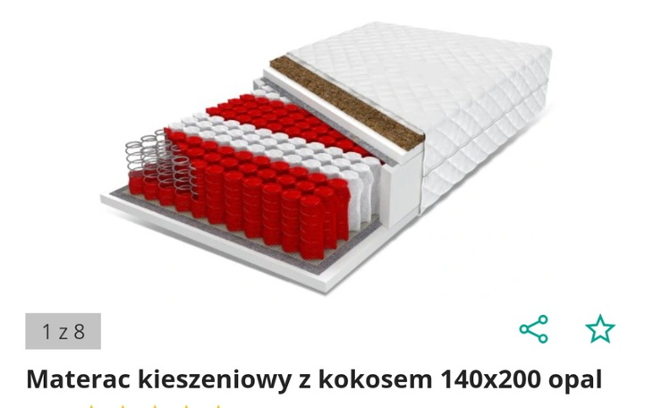 Materac kieszeniowy z kokosem, idealny do komfortowego snu.