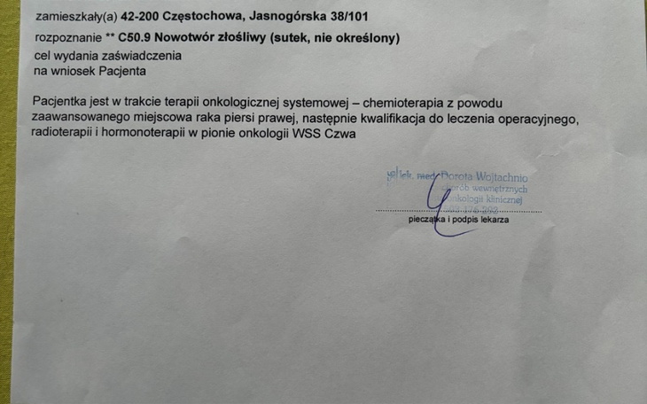 Zbiórka Złośliwy rak piersi i węzłów - zdjęcie główne