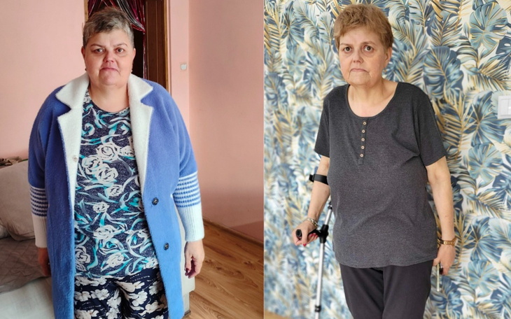 Porównanie dwóch zdjęć kobiety przed i po metamorfozie.
