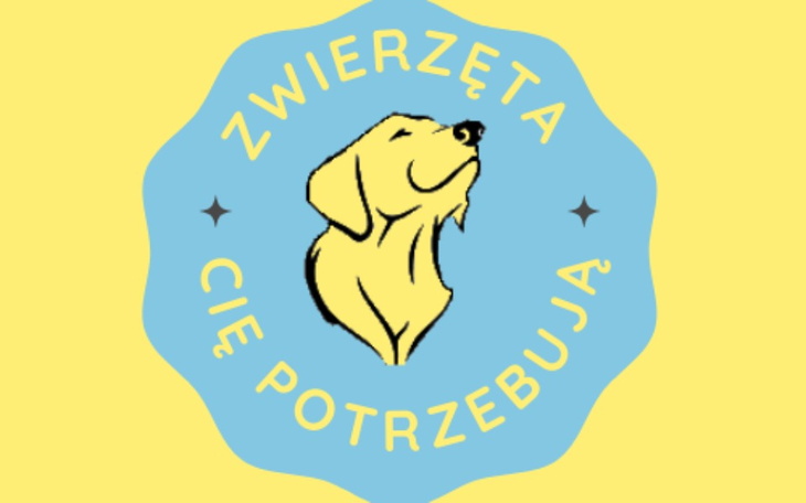 Logo organizacji wspierającej zwierzęta z wizerunkiem psa.