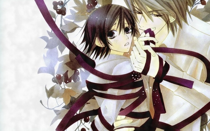 Ilustracja anime przedstawiająca dwoje bohaterów w romantycznej scenie.