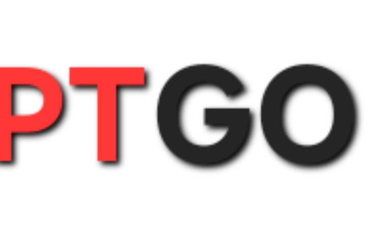 Logo z napisem 'PTGO' w czerwono-czarnych kolorach.