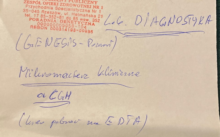 Zbiórka Badanie genetyczne aCGH - zdjęcie główne