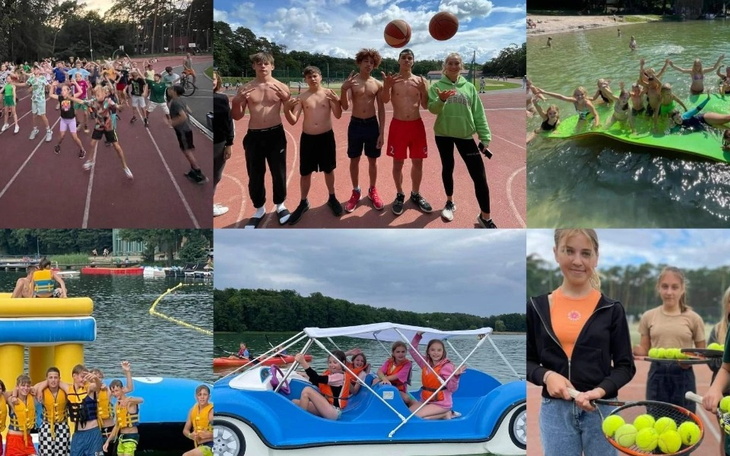 Młodzież bawiąca się na świeżym powietrzu, sport i rekreacja.