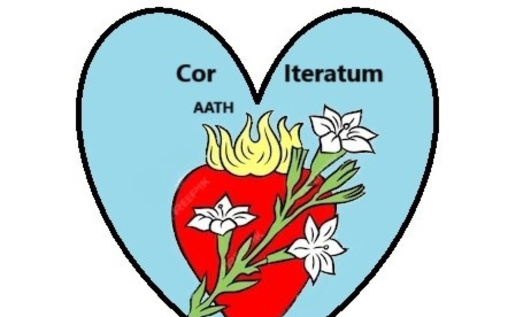Logo w kształcie serca z napisem 'Cor Iteratum'.