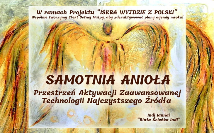 Plakat projektu 'Samotnia Anioła' z grafiką i tekstem.