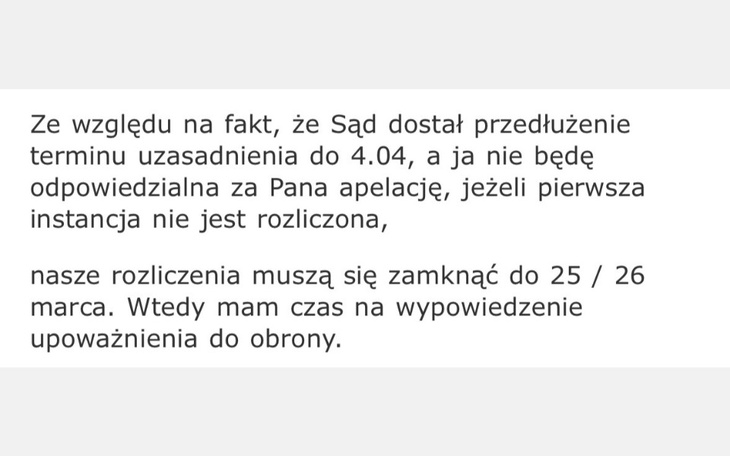 Dokument dotyczący przedłużenia terminu sądowego.