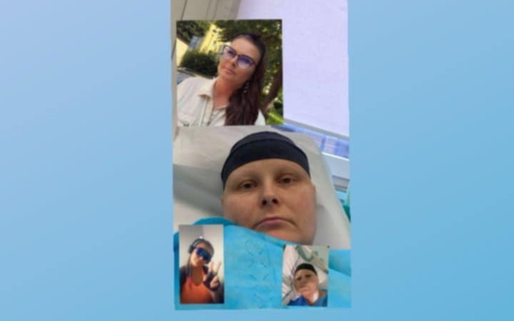 Osoby wspierające chorego w szpitalu, pokazujące solidarność.