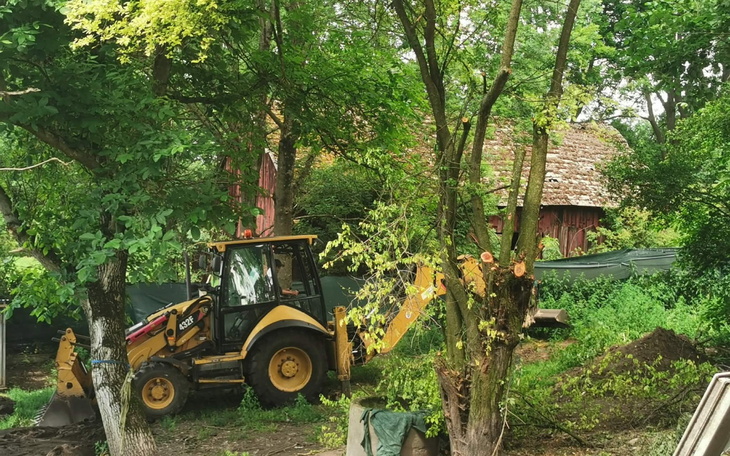Przytulny kadr z parą ludzi i kotem w domu.