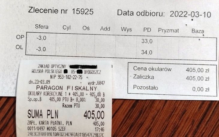 Zbiórka Na zapłatę za okulary - zdjęcie główne