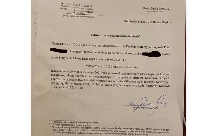 Zbiórka PILNE Wyłudzenie Kredytu - zdjęcie główne