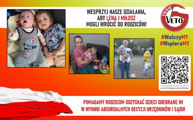 Rodzina z dziećmi, wspierająca akcję pomocową.