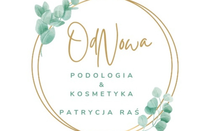 Logo firmy zajmującej się podologią i kosmetyką.