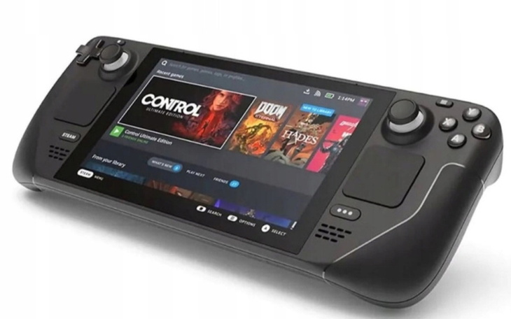 Konsola do gier z ekranem, pokazująca różne gry.