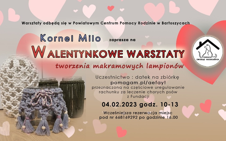 Zbiórka Walentynkowe warsztaty -lampiony - zdjęcie główne