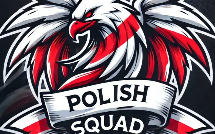 Logo z orłem w barwach narodowych Polski.