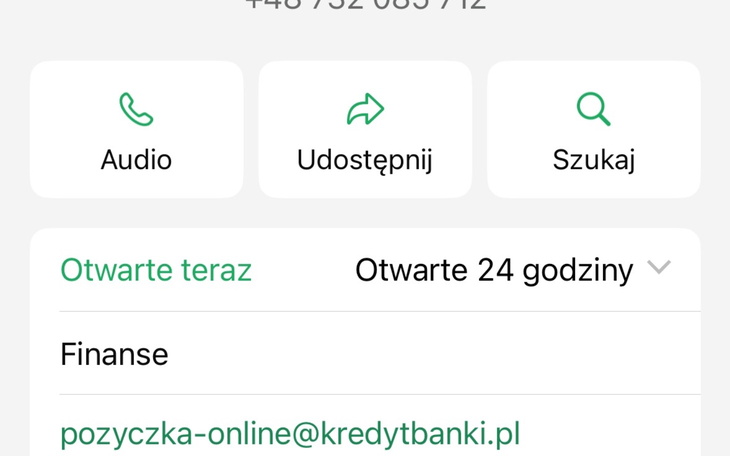 Zrzut ekranu z telefonu z informacjami o finansach.