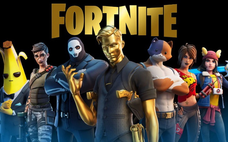 Zespół bohaterów z gry Fortnite w dynamicznej pozie.