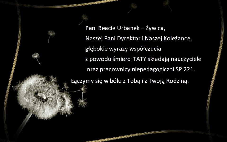 
        Zbiórka KONDOLENCJE dla Pani Dyrektor - zdjęcie główne
    