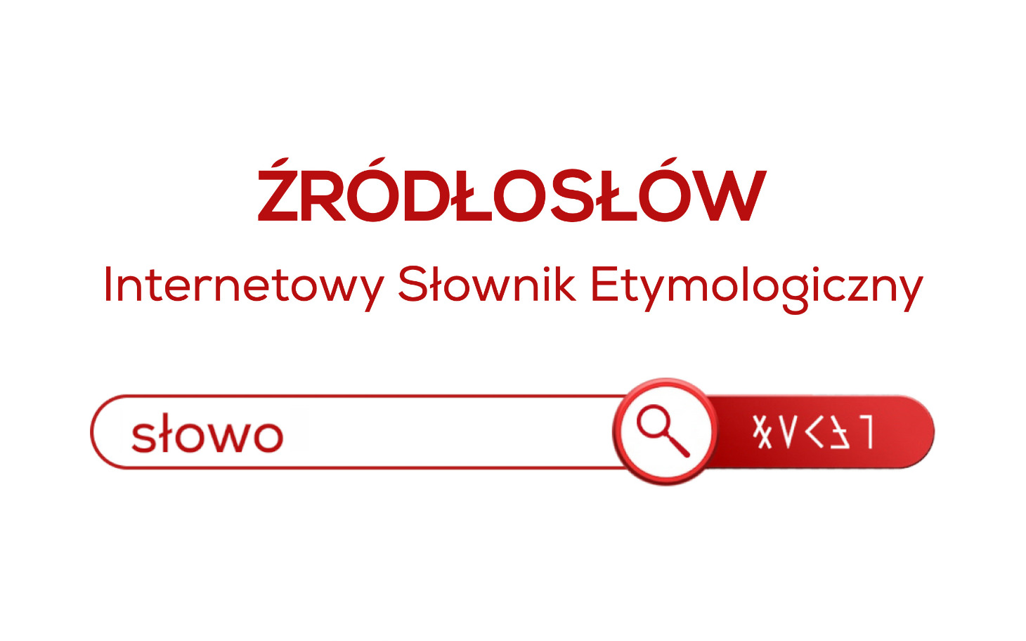 
        Logo internetowego słownika etymologicznego z wyszukiwarką.
    