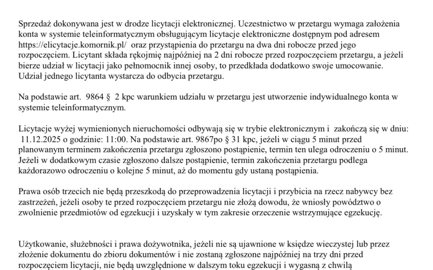 
        Dokument dotyczący przetargu elektronicznego.
    