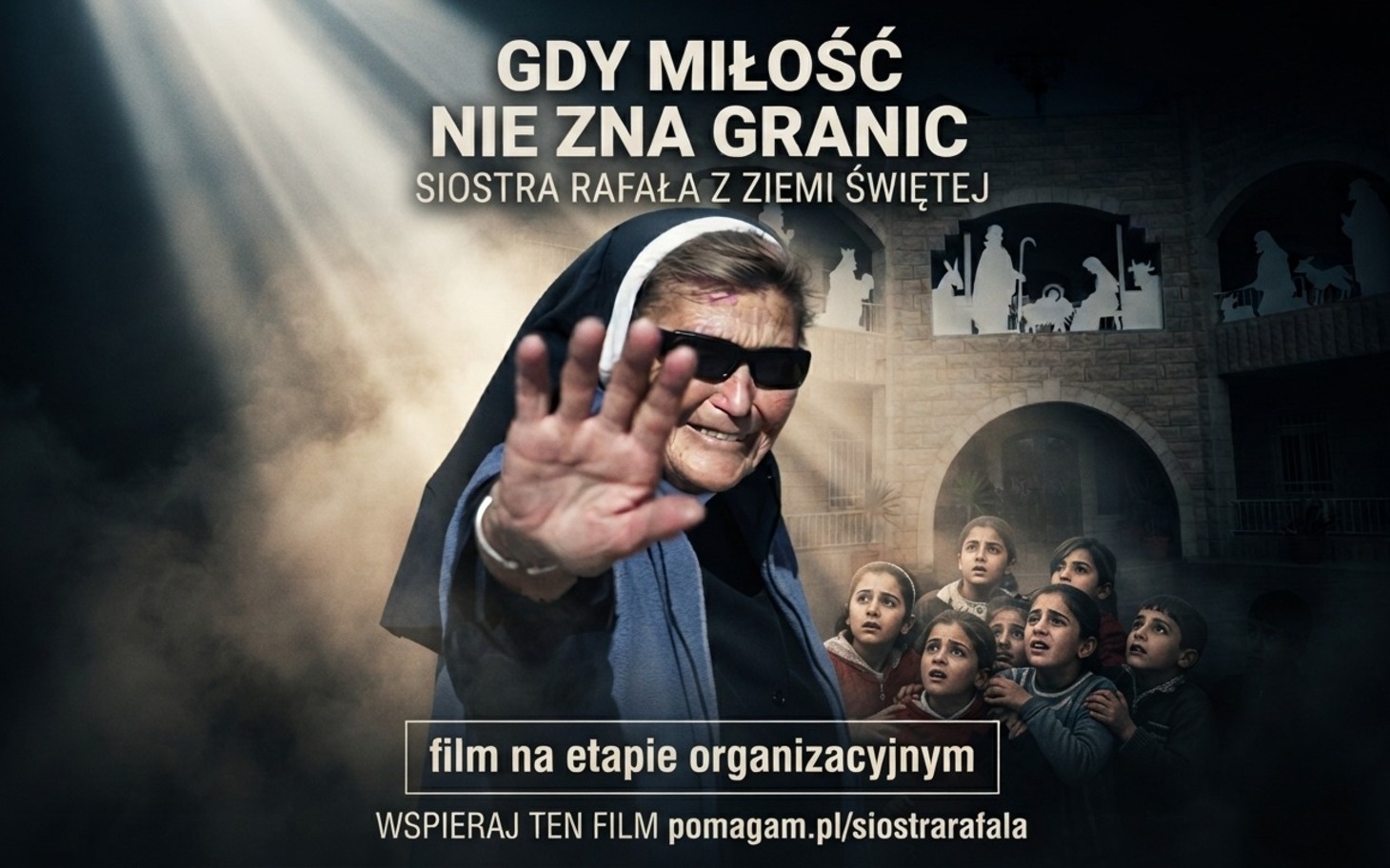 
        Modal do wyboru na plakacie promującym pomoc i solidarność.
    