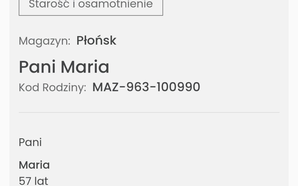 
        Zbiórka Szlachetna Paczka - Pani Maria - zdjęcie główne
    