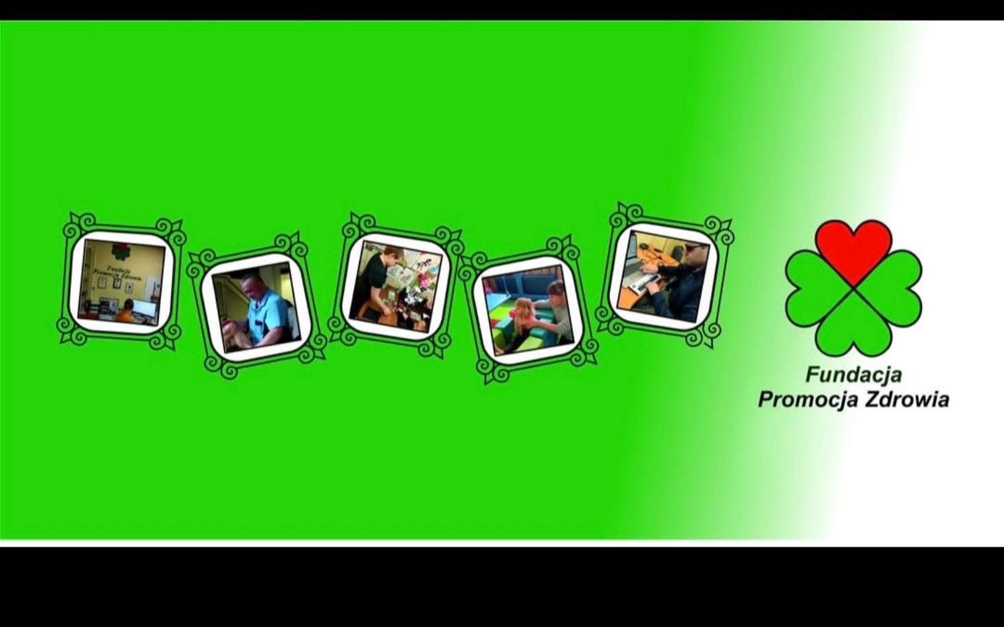 
        Logo Fundacji Promocji Zdrowia z różnymi zdjęciami w ramkach.
    
