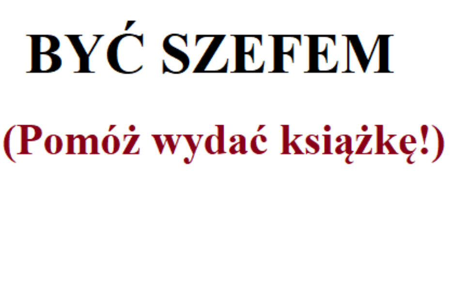 
        Zbiórka Wydanie Książki - Być Szefem - zdjęcie główne
    