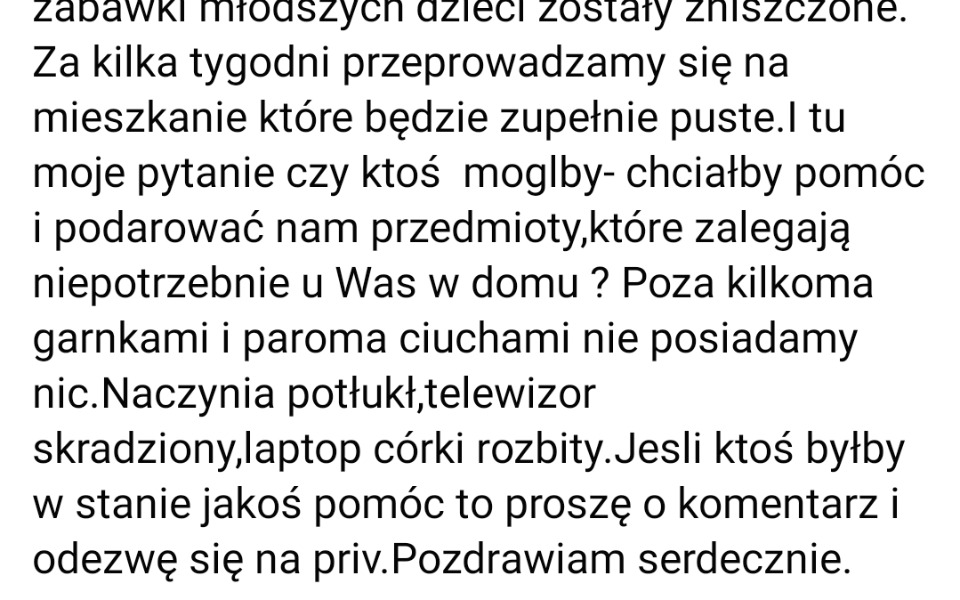 
        Zbiórka Pomoc dla rodziny z SOW - zdjęcie główne
    