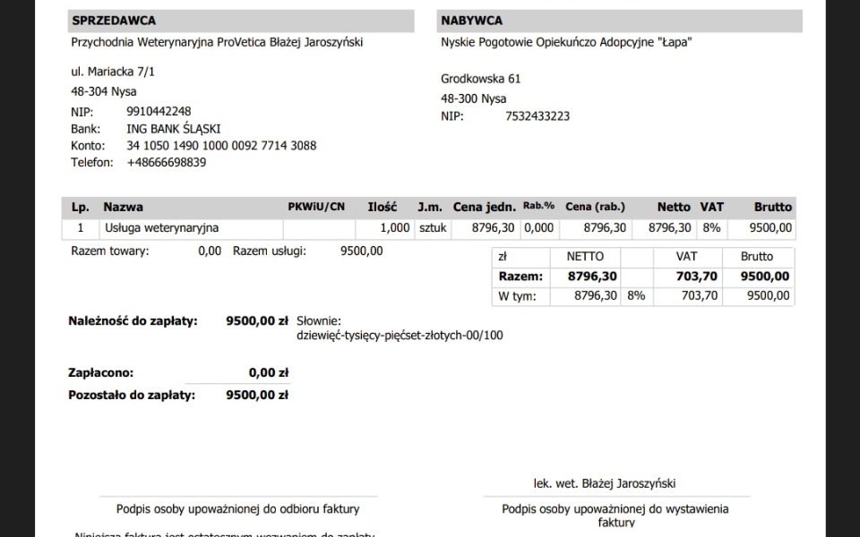 
        Zbiórka Opłata rachunku za leczenie - zdjęcie główne
    