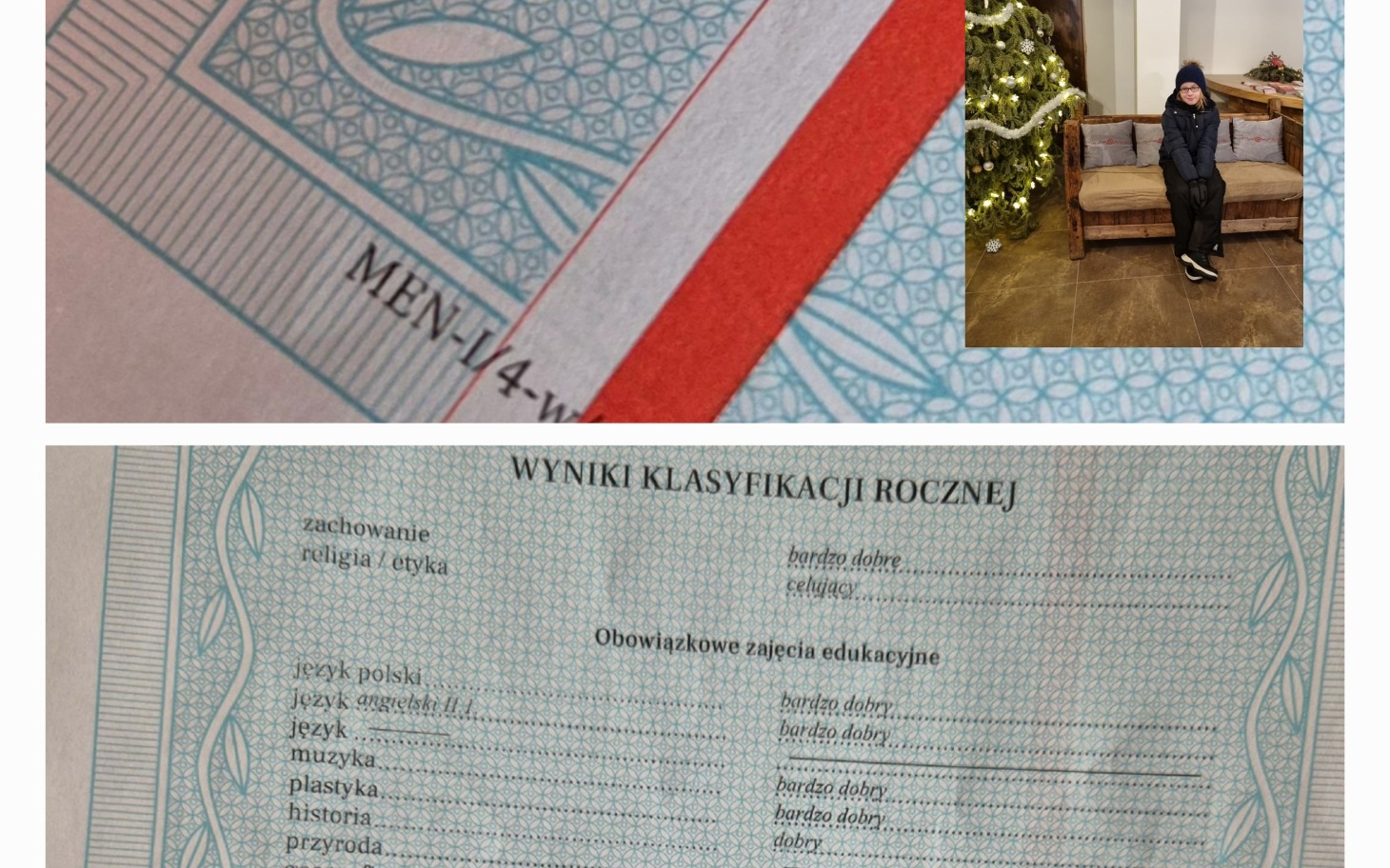 
        Dokument edukacyjny z wynikami klasyfikacji rocznej.
    