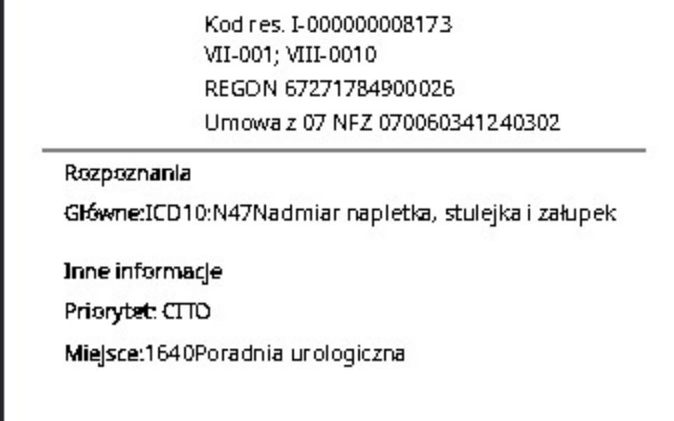 
        Dokument z danymi medycznymi, zawierający informacje.
    