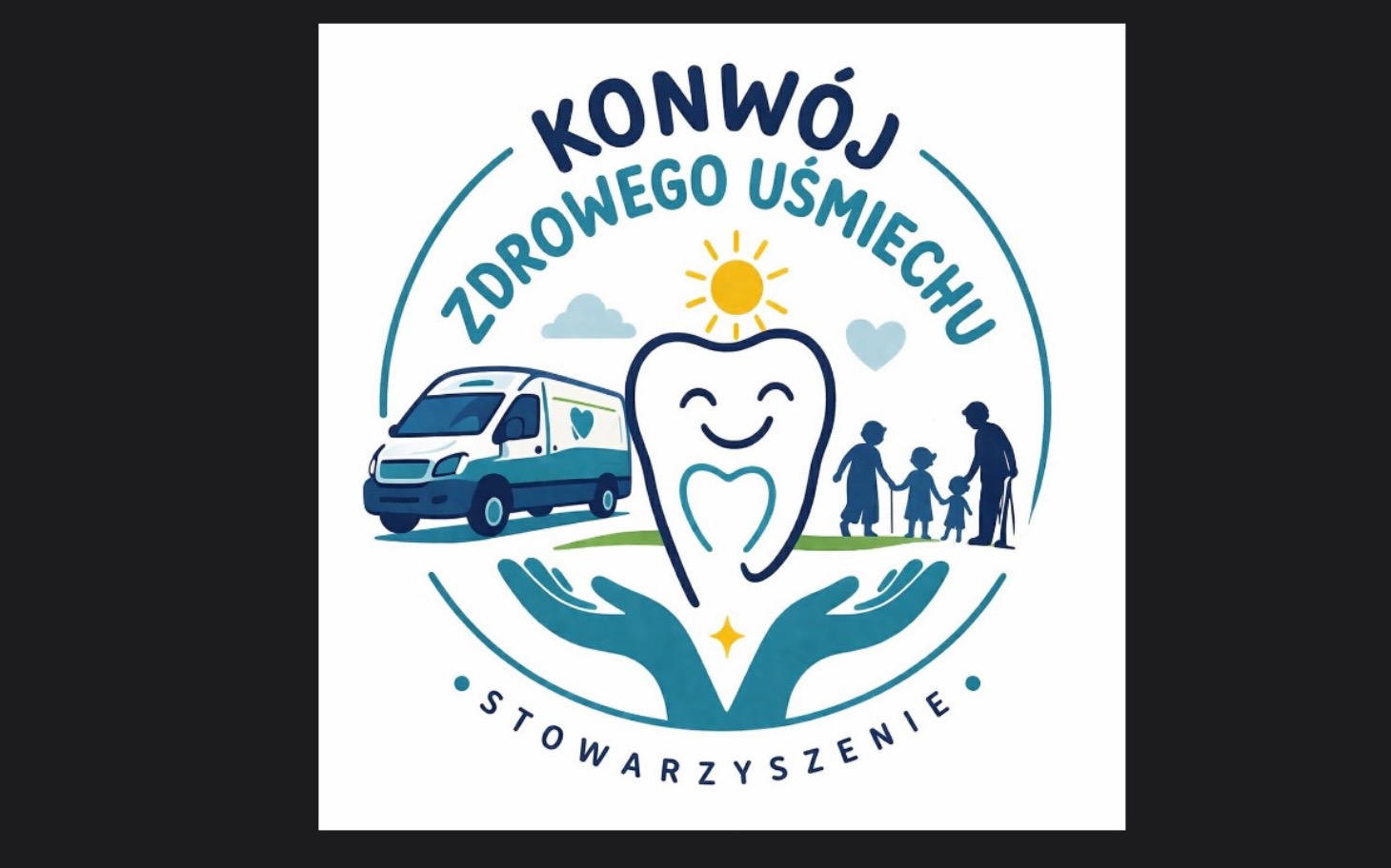 
        Logo stowarzyszenia 'Konwój Zdrowego Uśmiechu'.
    