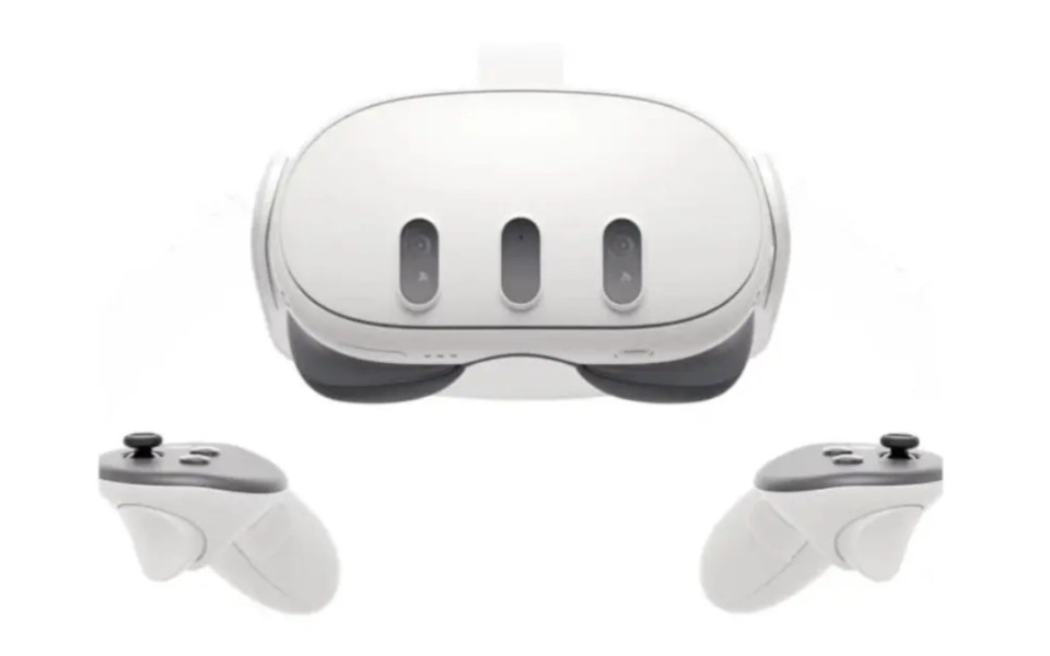 
        Nowoczesne gogle VR z kontrolerami, gotowe do użycia.
    