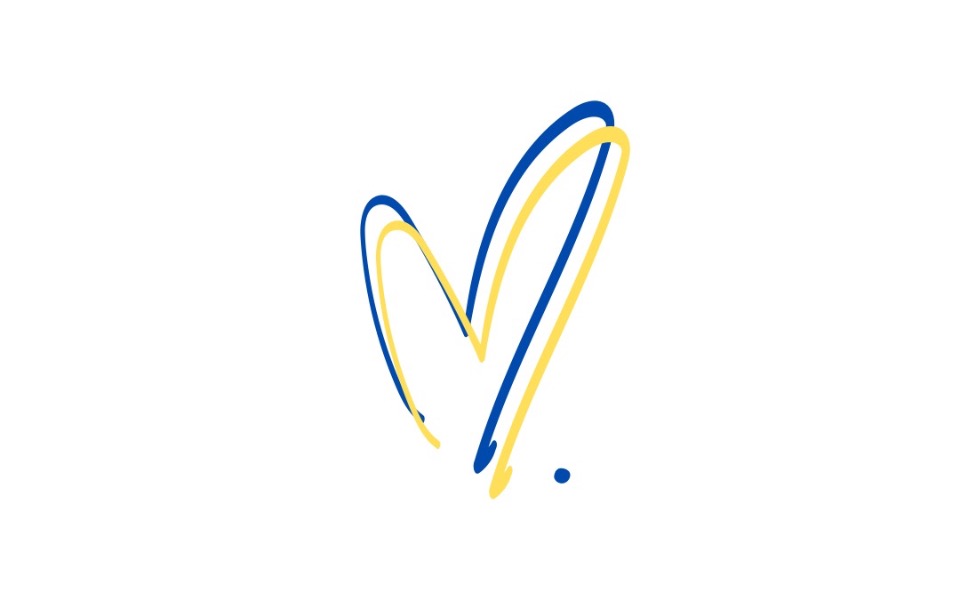 
        Logo serca w kolorach niebieskim i żółtym, symbolizujące wsparcie.
    