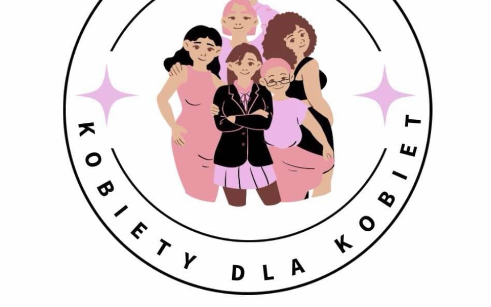
        Logo grupy 'Kobiety dla kobiet', przedstawiające pięć kobiet.
    