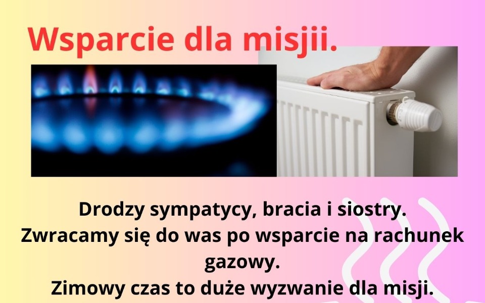 
        Plakat z prośbą o wsparcie na rachunki gazowe.
    
