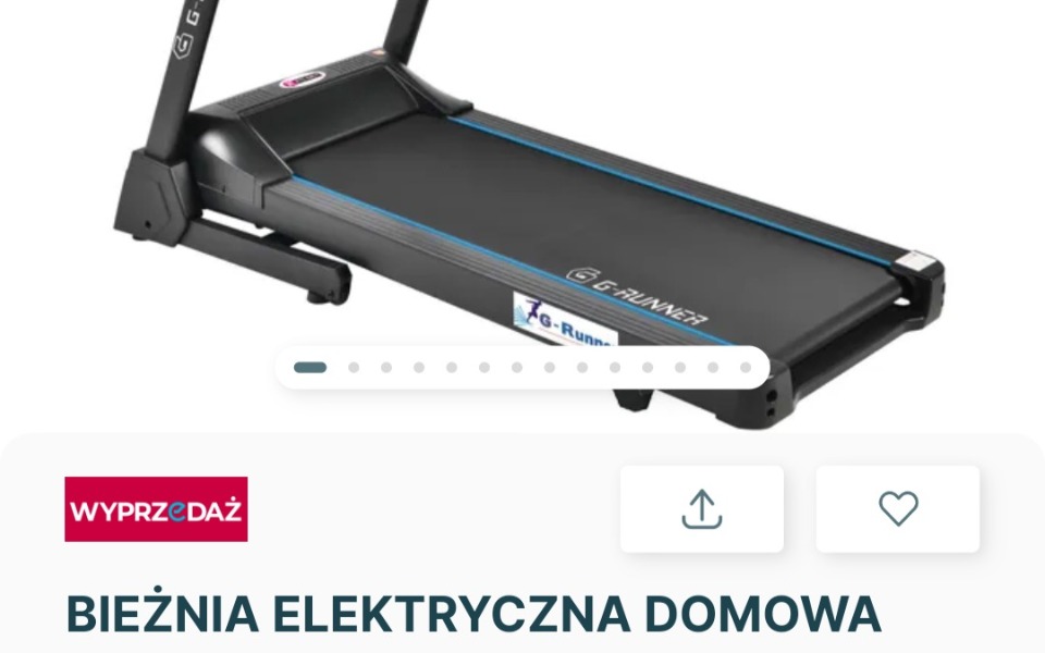 
        Bieżnia elektryczna, idealna do domowego treningu.
    