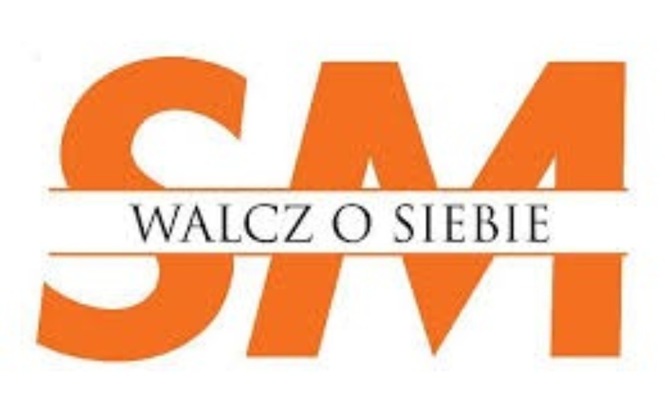 
        Logo z napisem 'WALCZ O SIEBIE', w kolorze pomarańczowym.
    