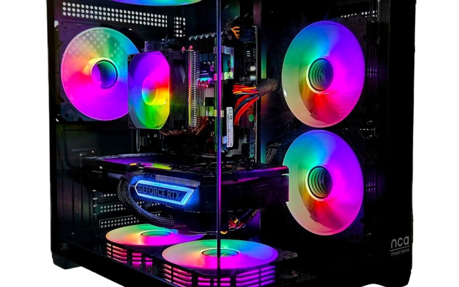 
        Nowoczesny komputer z kolorowym podświetleniem.
    