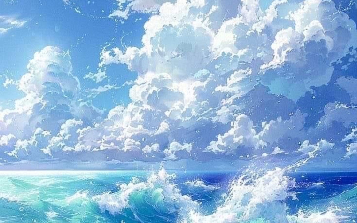 
        Malowniczy widok na morze i chmury.
    