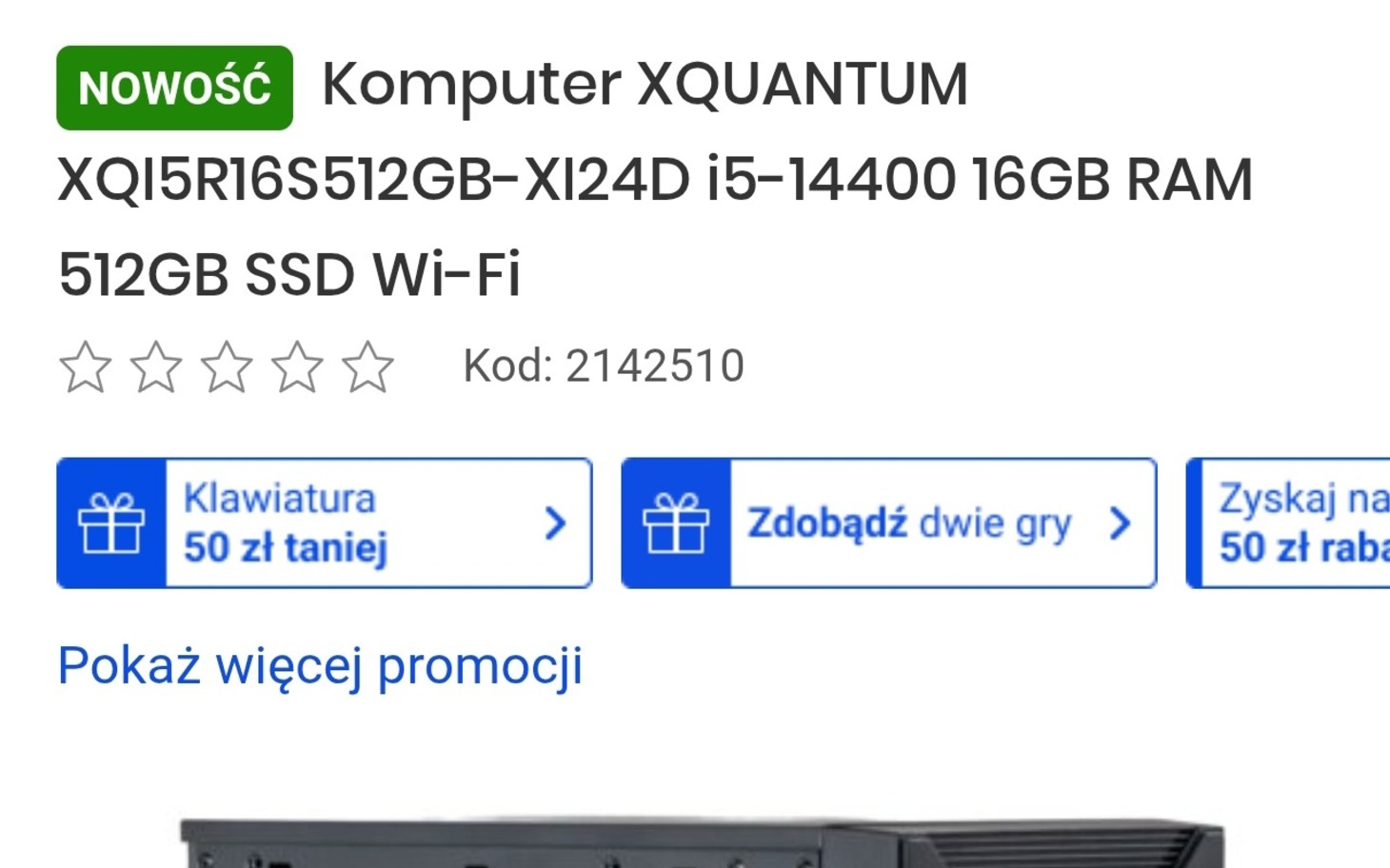 
        Nowoczesny sklepowy banner na stronie z produktem komputerowym.
    