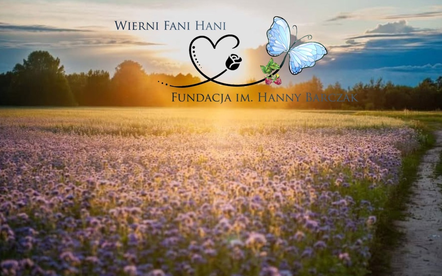 
        Kwiatowe pole z logo Fundacji im. Hanny Barczak.
    