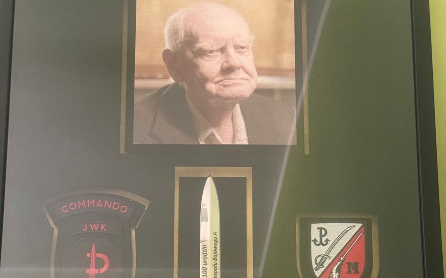 
        Portret starszego mężczyzny z medalami i odznaczeniami.
    