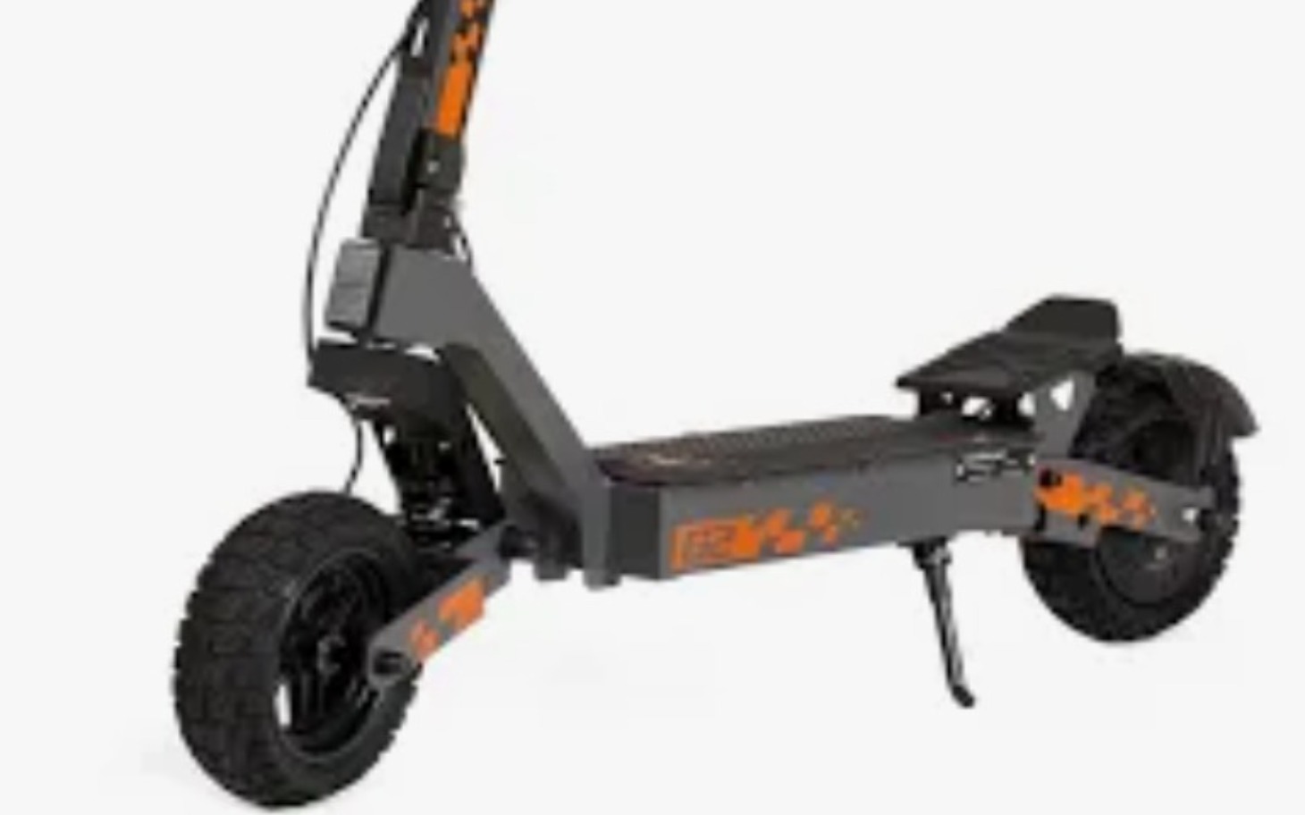 
        Nowoczesny skuter elektryczny, widok z boku.
    