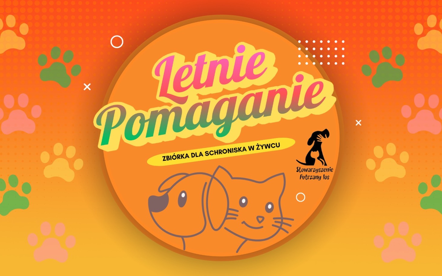
        Grafika promująca zbiórkę dla schroniska dla zwierząt.
    