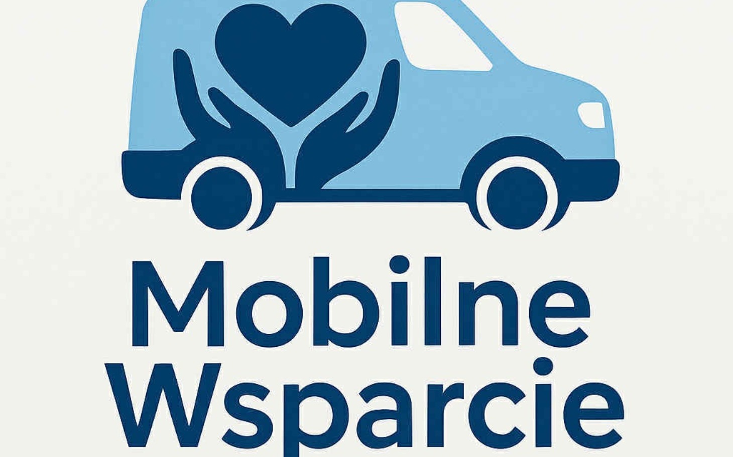 
        Logo mobilnego wsparcia z sercem i rękami na niebieskim tle.
    