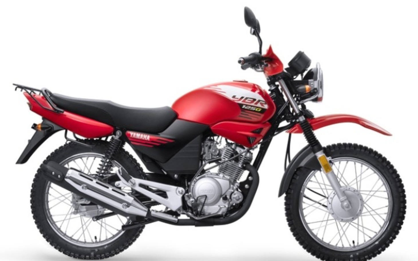 
        Czerwony motocykl terenowy marki Yamaha.
    
